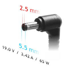 Akyga AK-ND-31 Auto adapter za prijenosno računalo HP Asus 19V 3.42A 65W 5.5 x 2.5 mm