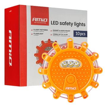 AMIO Set automobilskih svjetala za nuždu s LED funkcijom svjetiljke 12SMD + 3SMD 10 kom -04672