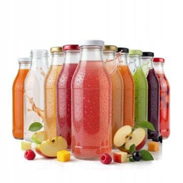 10x Kubuś boca za sok 500ml staklena boca za sok + poklopci Ø43 0,5l