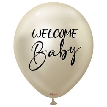 baloni od lateksa s efektom dobrodošlice za bebe, bijelo zlatne boje, 45 cm, 2 kom.