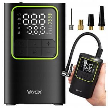 Vayox Električna pumpa za bicikl, kompresor za automobil, power bank VA0409