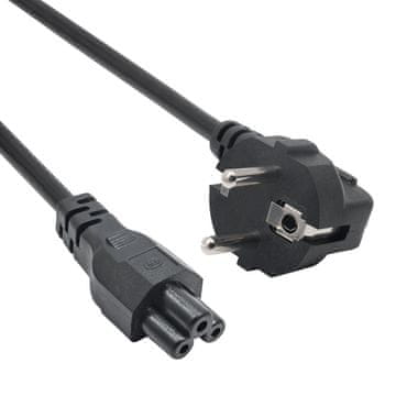 Akyga 3-pinski kabel za napajanje za AK-NB-08C prijenosno računalo s dijagonalnim utorom IEC C5 CEE 7/7 duljine 1 m