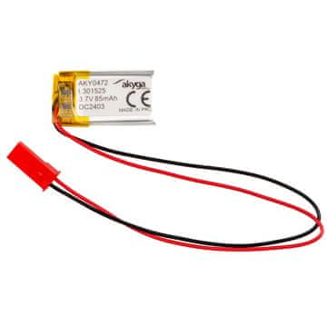 Akyga Li-Po baterija LP301525 AKY0472 3.7V / 85mAh PCM JST 2-pinski konektor 150mm