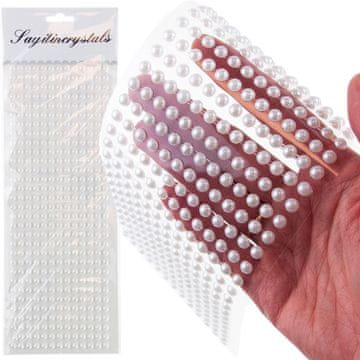 Samoljepljive perle, kristalne naljepnice, biser, na blisteru, 6 mm, set od 400 kom.
