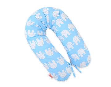 Bobono Jastuk za trudnice za duže spavanje + navlaka koja se može skinuti - Blue Elephants