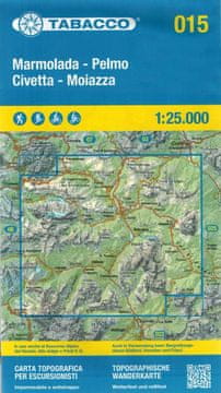 Marmolada, Pelmo, Civetta, Moiazza 1:25.000. Vodootporna turistička karta 015. Duhan