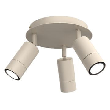Stropna svjetiljka s 3 pomična reflektora, okrugla, krem, 3xGU10 8W Link Luminex