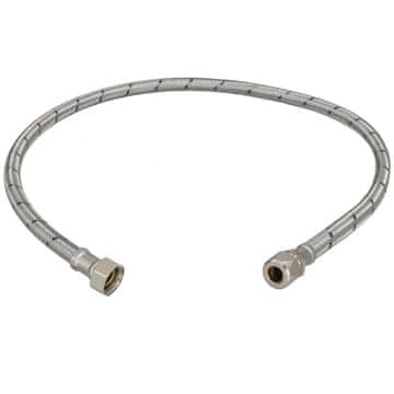 Fleksibilni priključak 3/8” s nerđajućim opletom za sustave sa stezaljkama, 80 cm