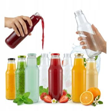 10x Kubuś boce za sok 750ml staklene za sokove, sirup, med + poklopci fi43