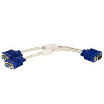 Akyga AK-AD-20 D-SUB 2x VGA razdjelnik 15-pinski adapter za monitor s kabelom od 15 cm