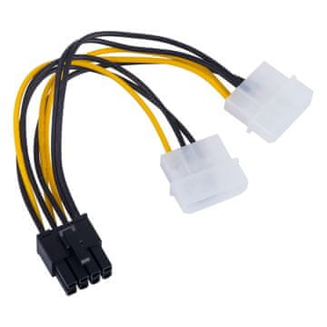 Akyga Adapter 2x Molex / PCI-E 8-pinski AK-CA-29 za kabel grafičke kartice M/F 15cm