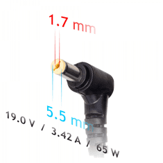Akyga AK-ND-34 Auto adapter za prijenosno računalo Acer 19V 3.42A 65W 5.5 x 1.7 mm