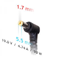 Akyga AK-ND-43 Auto adapter za napajanje za prijenosno računalo Acer 19V 4.74A 90W 5.5 x 1.7mm