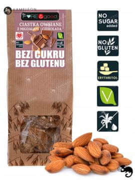 GO! ZOBENI KEKSI S BADEMIMA I ČOKOLADOM, bez šećera, bez glutena, 150 g