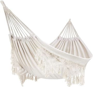 TG60442 Brazilska vrtna viseća mreža XL boho s dvostrukom ljuljačkom, veliko uže 200X100CM