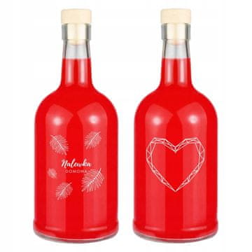 BE Tadek boca 500ml s tiskom srca ZA domaće tinkture, poklon za Valentinovo