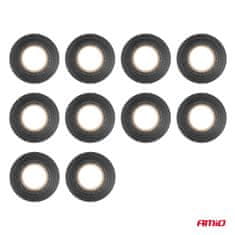AMIO PVC izolacijske trake set od 10 crnih 19 mm x 20 m x 0,13 mm -04844