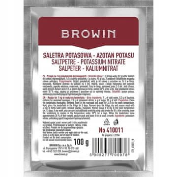 Browin Kalijeva šalitra 100 g ZA salamurenje mesa, narezaka, šunke, kobasica, konzerviranje