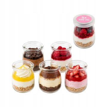Staklene tegle za deserte, jogurt 100ml za desert, med, poklon svijeće 5 kom.
