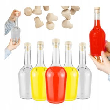 BE 40x staklenih boca Gloria 0,5l za tinkture, boca od debelog stakla + pluta