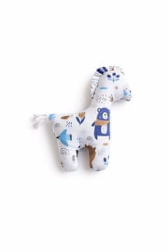 MY SWEET BABY LUCKY Konj, mekana pamučna plišana igračka za bebe - tamnoplavi medvjedići