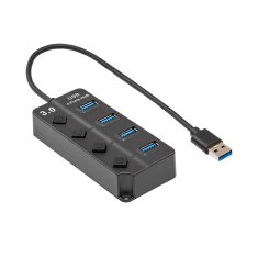 Akyga Aktivni USB 3.0 Hub - 4x USB A 3.0 AK-AD-33 razdjelni kabel s prekidačem