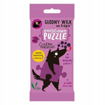 GLADNI VUK NA STAZI VOĆNI GUMMI BOMBONI bez šećera PUZZLE CRNI RIBIZL 20 g
