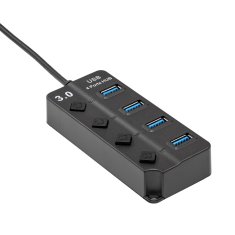 Akyga Aktivni USB 3.0 Hub - 4x USB A 3.0 AK-AD-33 razdjelni kabel s prekidačem