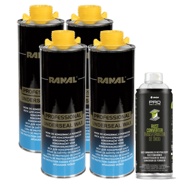 4x vosak protiv korozije ZA održavanje šasije 1L + 1x sredstvo za uklanjanje hrđe 400ml