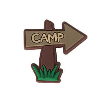 Gumena oznaka s pribadačom za Crocs, emblemat našivka camping znak "Camp" 103-01 OS