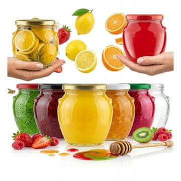 BE 50x amfora staklenka 520ml s poklopcem Fi82 za med i džem, poklon