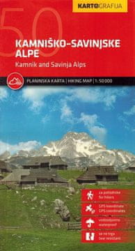 Kamniško-Savinjske Alpe 1:50.000. Vodootporna turistička karta.