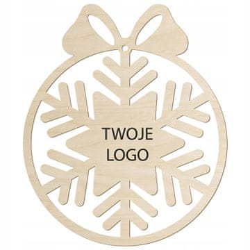 DE Ukrašena kugla s pahuljicama Kuglice od šperploče s logotipom vaše tvrtke 10 KOM