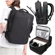 Bange Vodootporni ruksak za prijenosno računalo 15,6" Putna torba 47x31x20 cm Za posao, školu, avion, mušku i žensku s USB priključkom, crna
