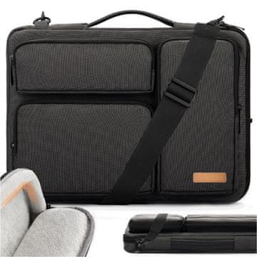 torba, futrola, omot za MacBook Air/Pro, prijenosno računalo, tablet 15,6" s remenom za rame, crna