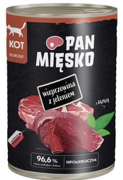 Pan Mięsko Mr. Meat | Hrana za mačke | Konzerva 400 g - Odrasla mačka | Svinjetina s jelenom 400 g