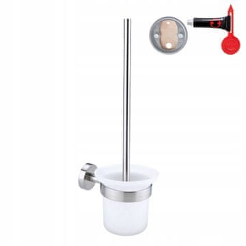 Tesa TESA MOON viseća četka za WC, nosač za montažu bez bušenja, metal, krom