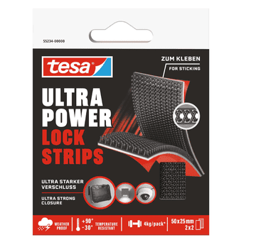 Tesa TESA tehnički čičak traka samoljepljiva u komadima 2 kom, crna, 5 cm x 25 mm