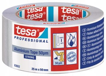Tesa TESA vodootporna aluminijska popravna traka za kablove i cijevi, srebrna, 25 m x 50 mm
