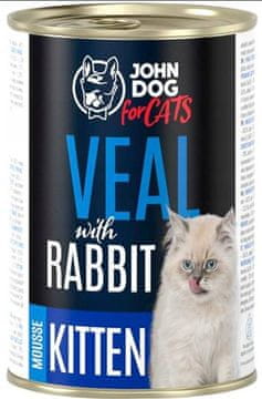 John Dog za mačke | Mačići | Mousse 400g - Mousse od teletine i zeca 400g