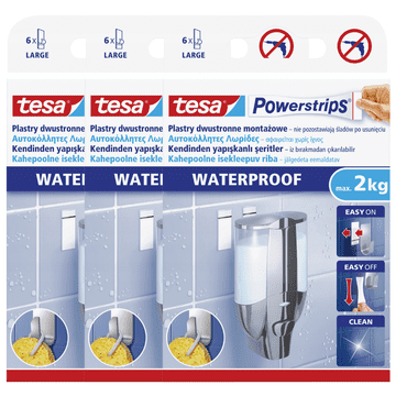 Tesa TESA ljepljive trake za montažu, vodootporne, velike, do 2 kg, 6 kom x3