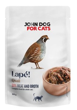 John Dog za mačke | Lape | Monoproteinska mokra hrana za mačke - Prepelica 100 g