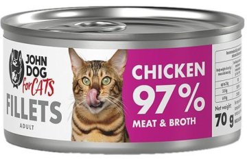 John Dog za mačke | Fileti za mačke | Pakiranje od 70 g - Odrasli | Piletina 70 g