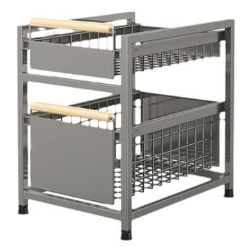 Kuhinjski organizator s 2 izvlačne čelične košare XL 29,5x39x42cm