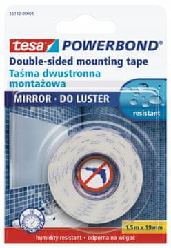 Tesa Tesa vodootporna pjenasta montažna dvostrana traka za ogledala, 1,5 m x 19 mm