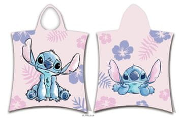 Jerry Fabrics LILO & STITCH IN LOVE DJEČJI RUČNIK S KAPULJAČOM PONČO NAVLAKA ZA KUPANJE I BAZEN