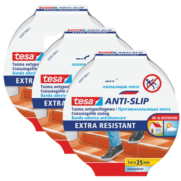Tesa TESA samoljepljiva protuklizna traka za stepenice, prozirna, 5m x 25mm x3