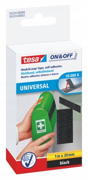 Tesa Tesa ljepljiva čičak traka za montažu, samoljepljiva, crna, 1m x 20mm