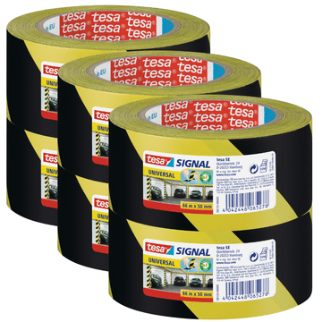 Tesa TESA traka ljepljiva upozoravajuća za označavanje žuto-crna 66m x50mm x6