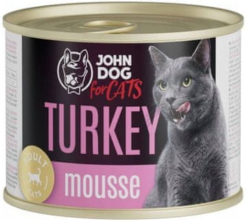 John Dog za mačke | Odrasle mačke | Mousse 200g - Mousse od puretine 200g